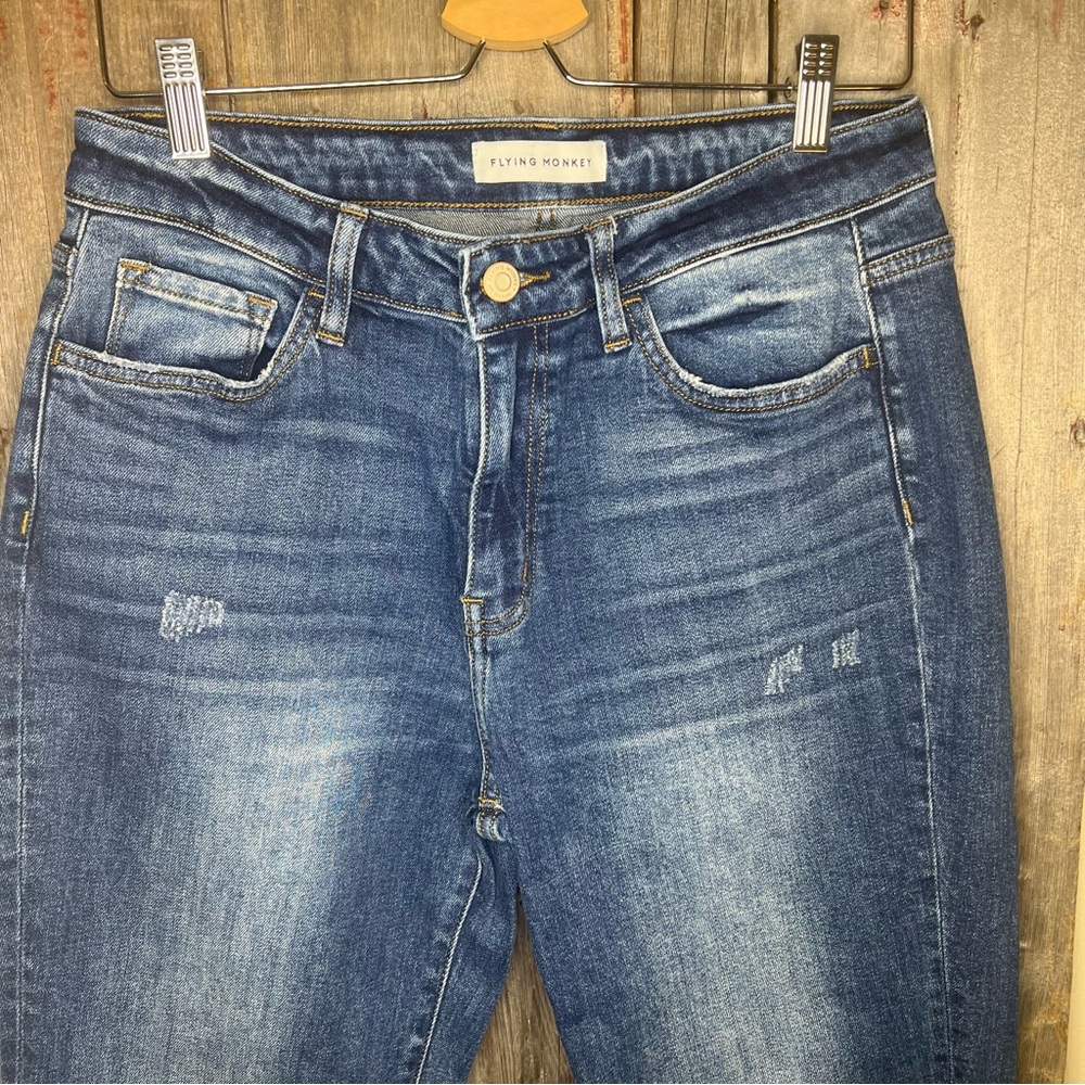 Flying Monkey Cuffed Stretch Boyfriend Jean Dark Wash size 28 - Picture 4 of 12